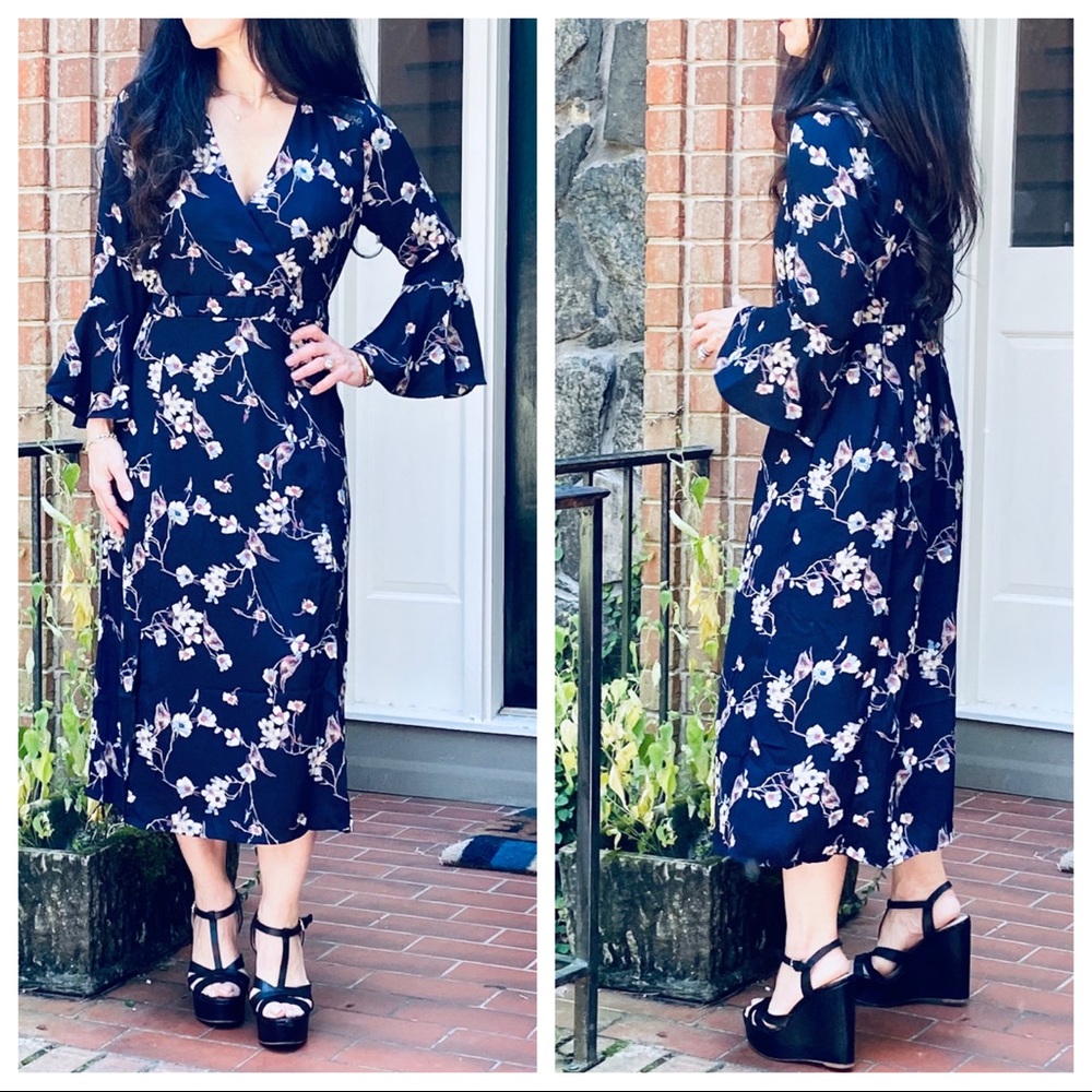 BEAUTIFUL FLORAL PRINT MIDI DRESS - Picture 2 of 9